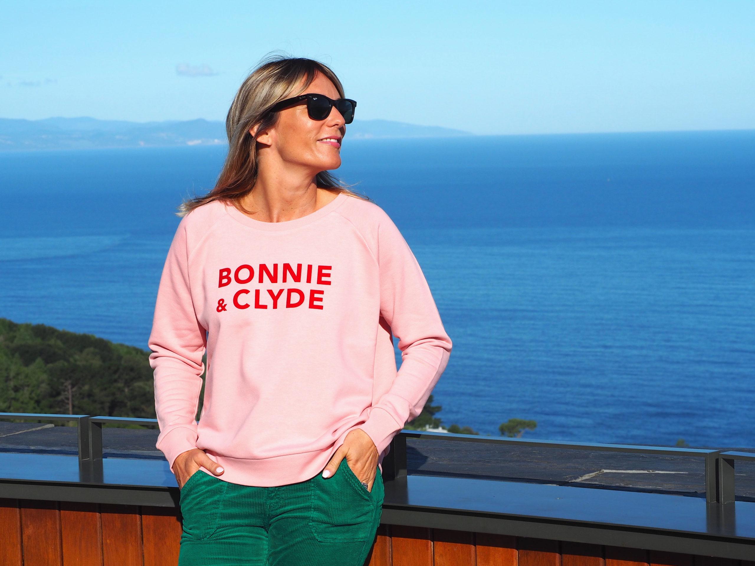 Sweat Loose  BONNIE & CLYDE  Rose  / Velours Rouge