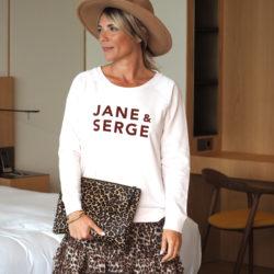 Sweat Loose  JANE & SERGE  Crème / Velours Marron Glacé