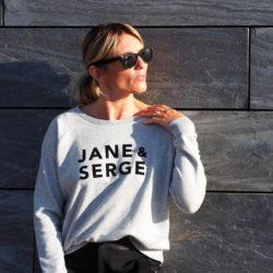 Sweat Loose  JANE & SERGE  Gris chiné / Velours Noir