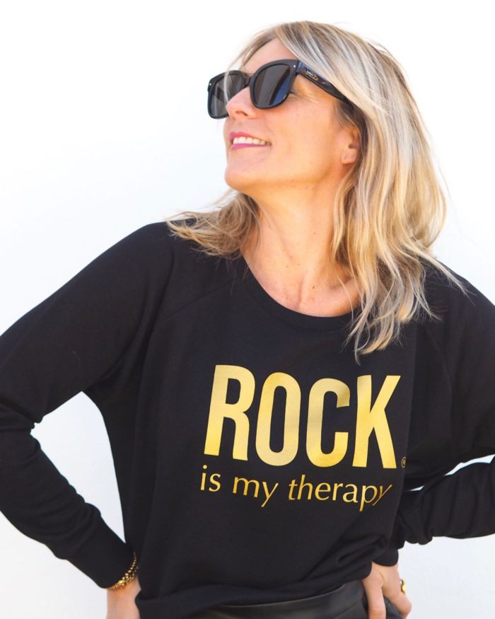Sweat Loose  ROCK is my therapy  Black / Gold