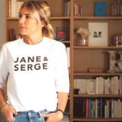T-Shirt coupe “boxy” JANE & SERGE  White / Léopard