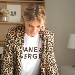 T-Shirt coupe “boxy” JANE & SERGE  White / Léopard
