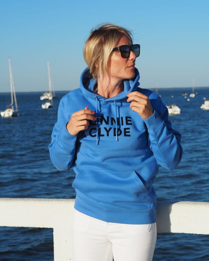 Hoodie Loose  BONNIE & CLYDE  Bleu Lumineux / Bleu Marine