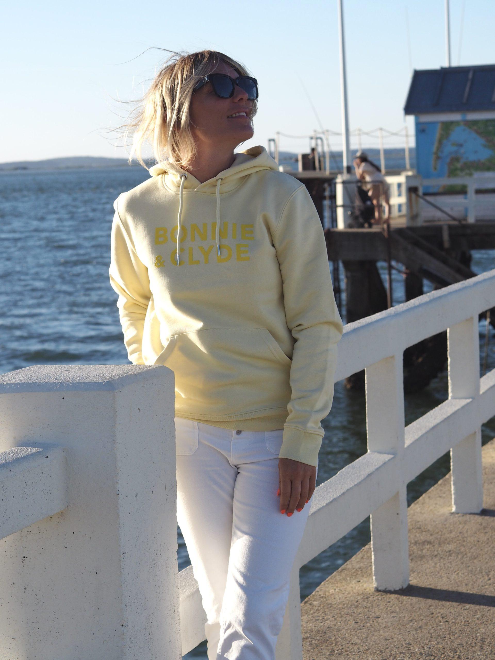 Hoodie Loose  BONNIE & CLYDE  Beurre / Velours Jaune