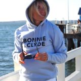 Hoodie Loose  BONNIE & CLYDE  Peri Bleu / Velours Marine