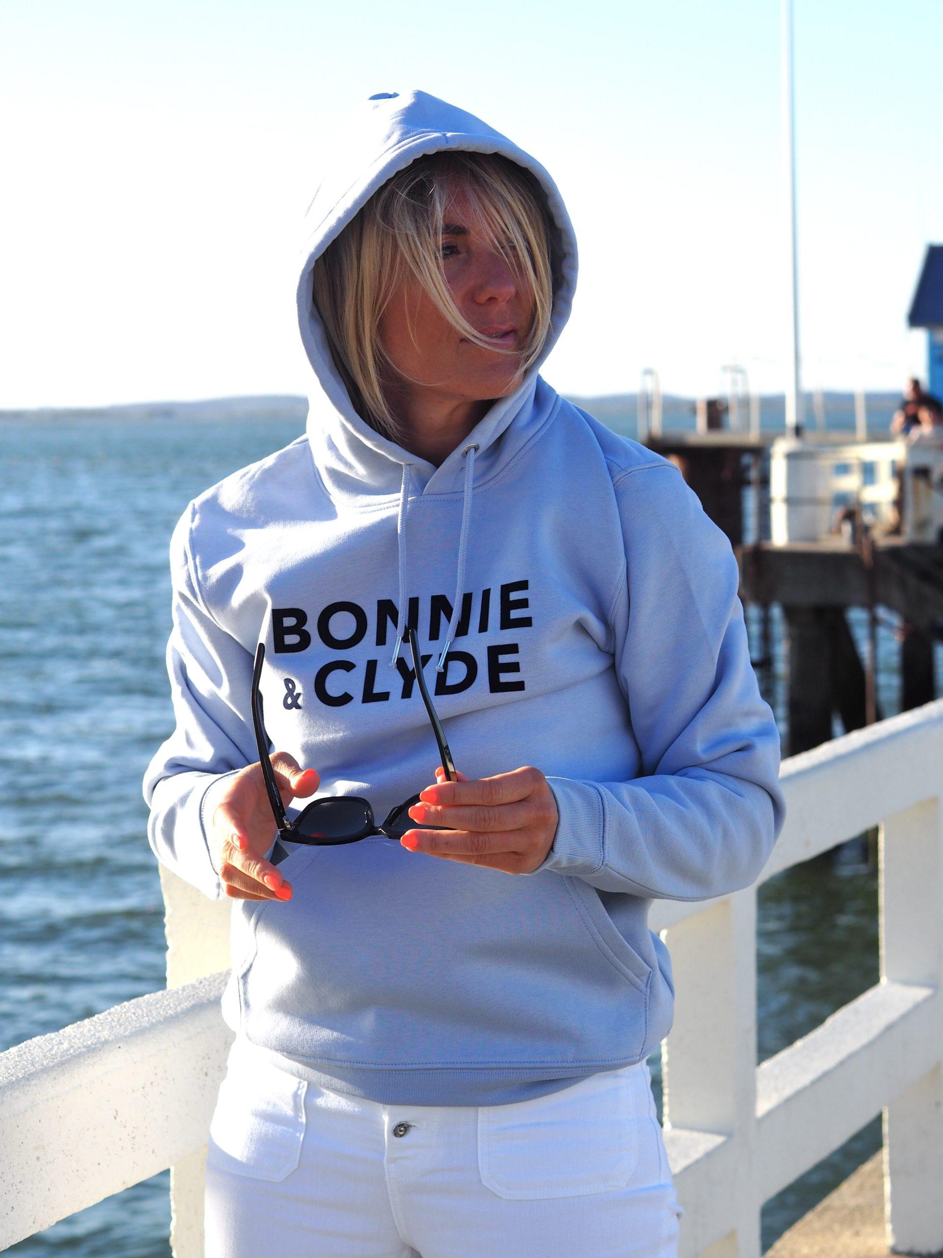 Hoodie Loose  BONNIE & CLYDE  Peri Bleu / Velours Marine