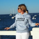 Hoodie Loose  BONNIE & CLYDE  Peri Bleu / Velours Marine