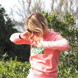 Sweat  BONNIE & CLYDE Rose Used / Velours Vert