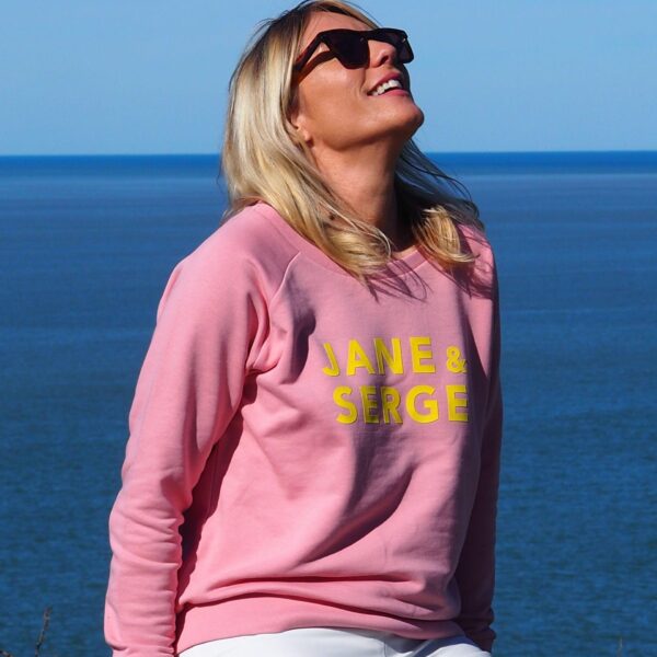 Sweat Loose JANE & SERGE Rose / Velours Jaune