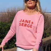 Sweat Loose  JANE & SERGE  Rose / Velours Rouge