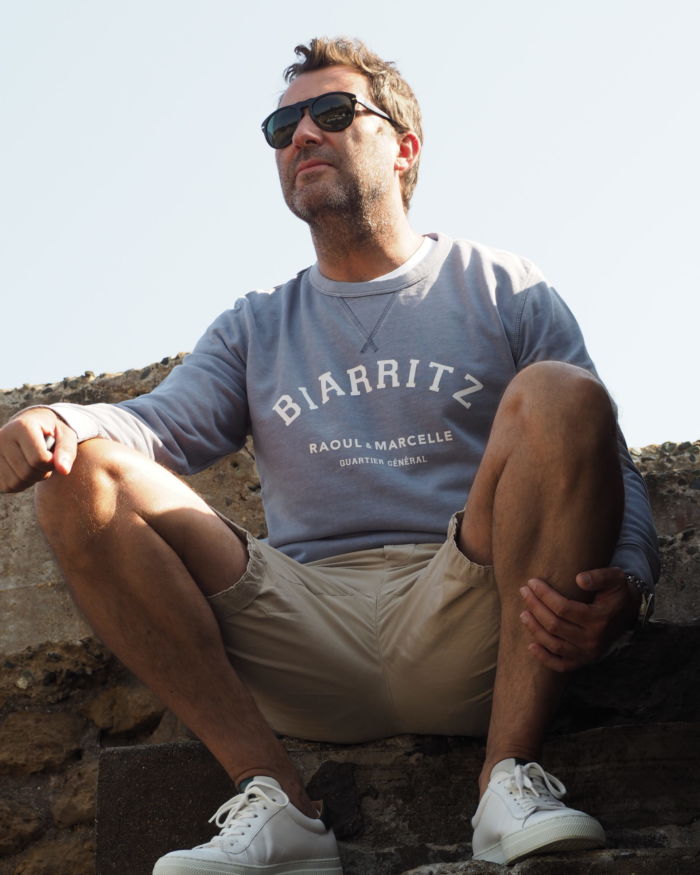 Sweat homme Orage Used / White BIARRITZ Quartier Général