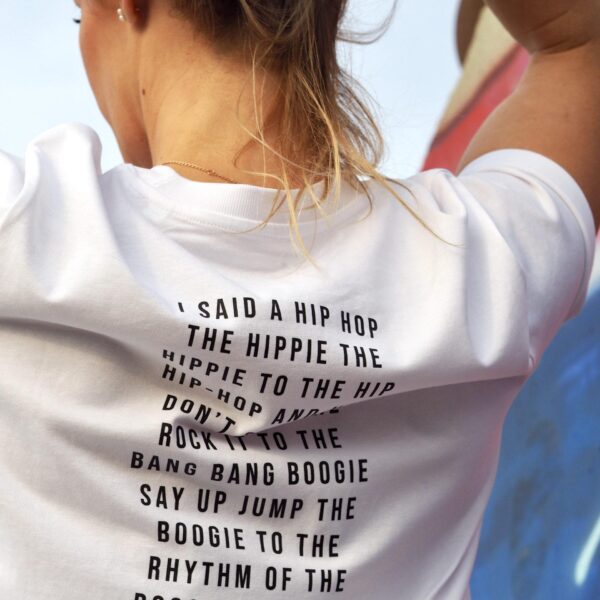 T-Shirt "boxy" White / Black HIP HOP