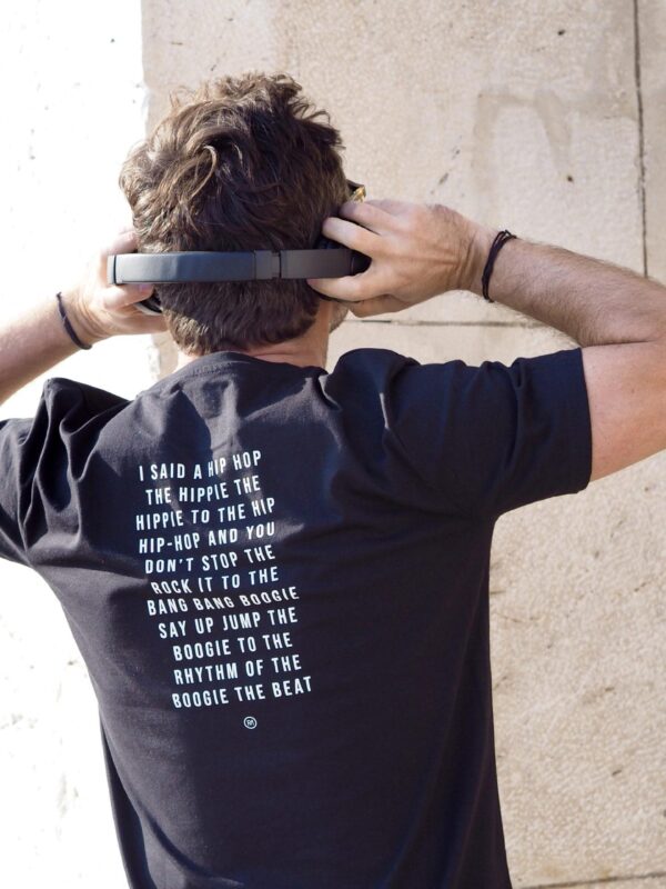 T-Shirt Col Rond HOMME Black / White HIP HOP