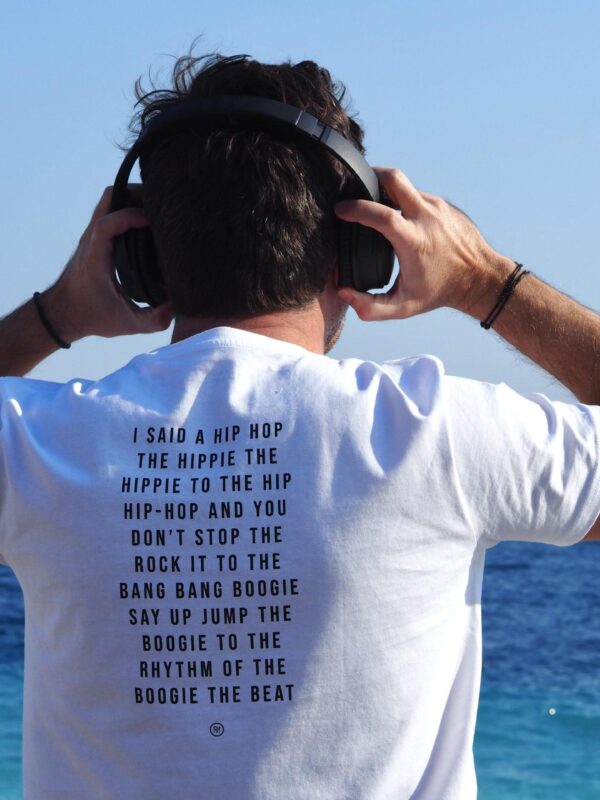 T-Shirt Col Rond HOMME White / Black HIP HOP