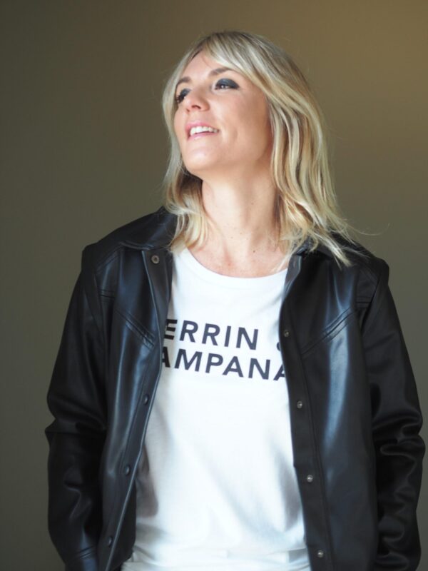 T-Shirt Col Danseuse Blanc / Black PERRIN & CAMPANA