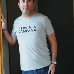 T-Shirt Col Rond HOMME Gris chiné / Black PERRIN & CAMPANA
