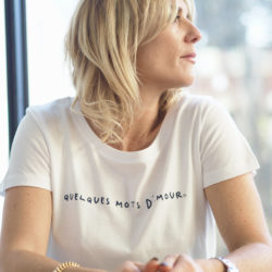 T-Shirt Col Danseuse  White / Navy QUELQUES MOTS D’AMOUR