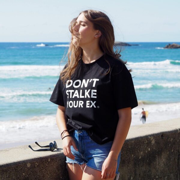 T-Shirt "Oversize" Black / White DON'T STALKE YOUR EX