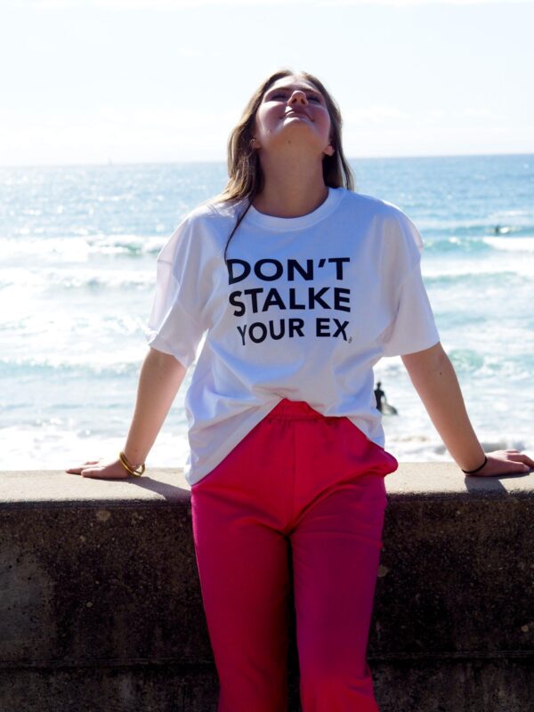 T-Shirt  "Oversize"  White / Black    DON'T STALKE YOUR EX