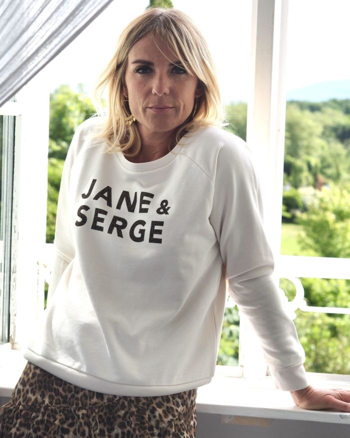 Sweat Loose  JANE & SERGE  Crème / Léopard