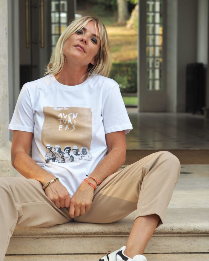 T-Shirt MIXTE Blanc AVENTURIERS Collaboration JANO