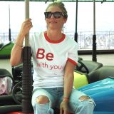T-Shirt Biais BE with you Blanc / Rouge
