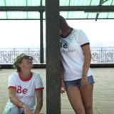 T-Shirt Biais BE with you Blanc / Rouge