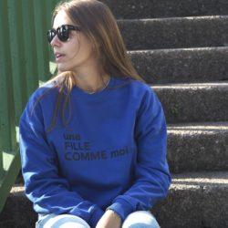 Sweat Over Size une FILLE COMME moi Worker Bleu / Black