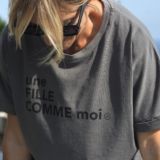 T-Shirt Very Loose une FILLE COMME moi  Gris used / Black