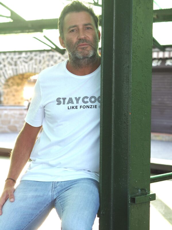T-Shirt Bord Franc FONZIE Blanc / Black