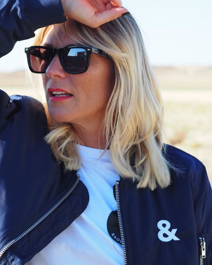 Bomber ESPERLUETTE Navy Broderie blanche