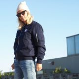 Bomber ESPERLUETTE Navy Broderie blanche