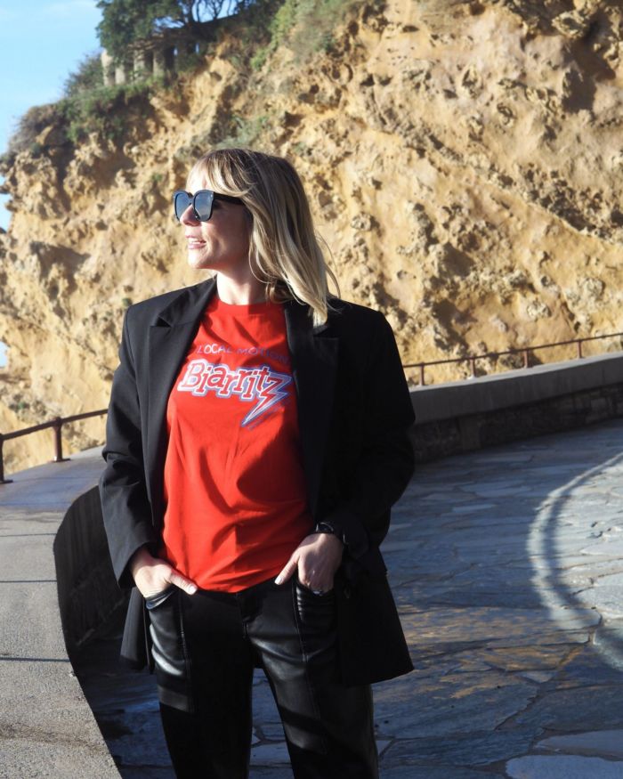 T-Shirt Col Rond  BIARRITZ Rouge