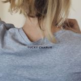 T-Shirt Col V Lucky CHARLIE Gris chiné / Black