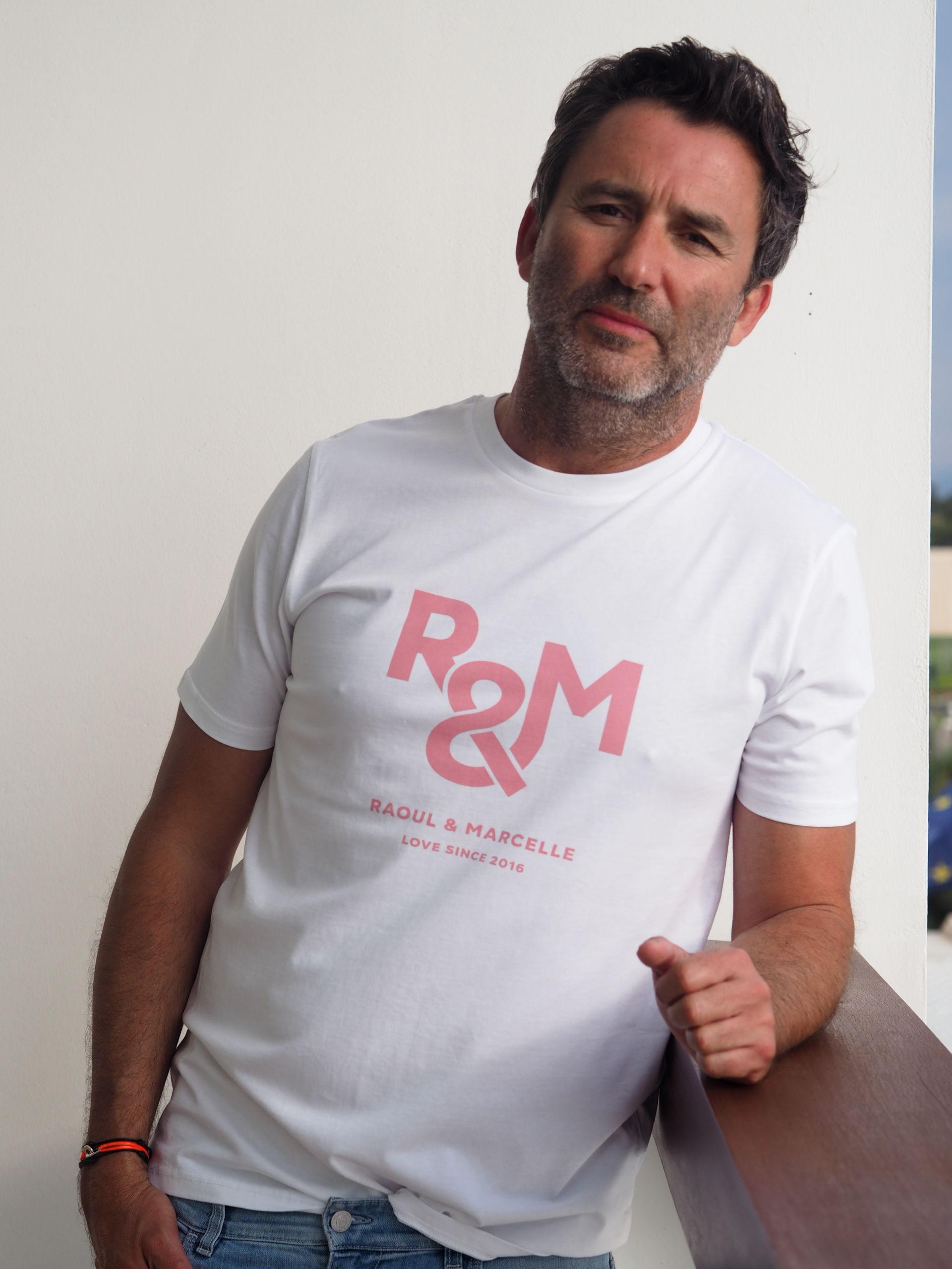 T-Shirt Col Rond  RAOUL & MARCELLE  White / Rose