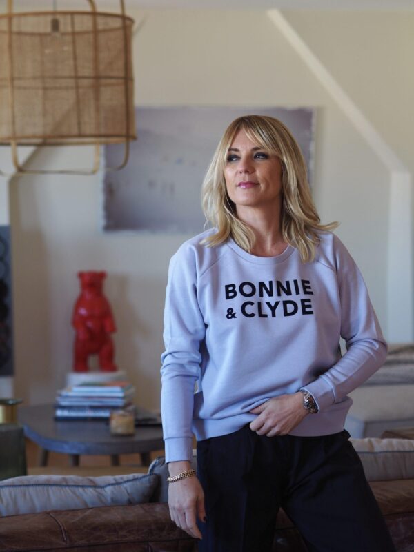 Sweat Loose BONNIE & CLYDE Lavande / Velours Marine