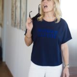 T-Shirt Very Loose BONNIE & CLYDE Navy / Velours Bleu Roy