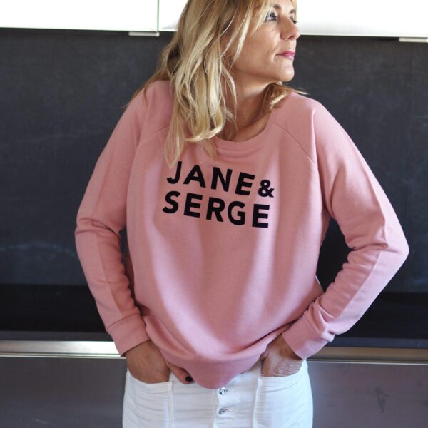 Sweat Loose JANE & SERGE Rose / Velours Marine