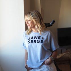 T-Shirt Very Loose JANE & SERGE Serene Blue / Velours Marine