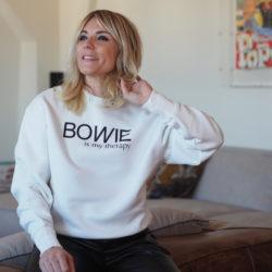 Sweat Cool BOWIE is my therapy Presque Blanc / Black