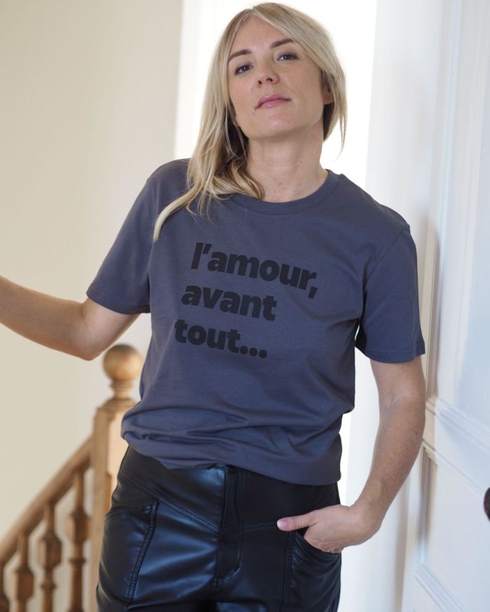 T-Shirt mixte L’amour avant tout Anthracite / Black
