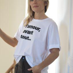 T-Shirt Very loose L’amour avant tout White / Black