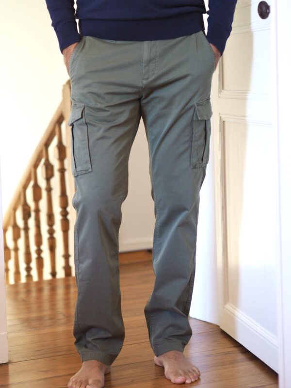 Pantalon Cargo Monsieur rêve Kaki broderie rouge