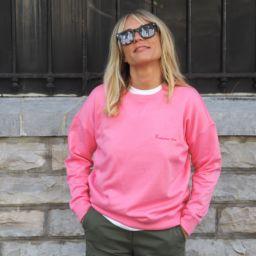 Sweat Loose  Madame rêve Candy Pink / Broderie rouge