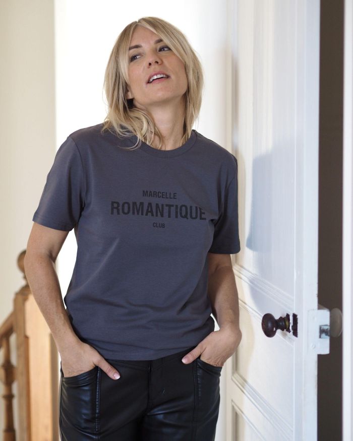 T-Shirt mixte ROMANTIQUE CLUB Anthracite / Black