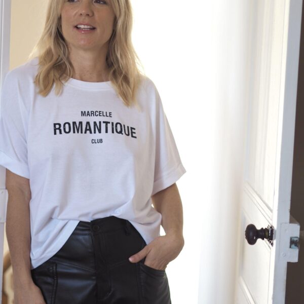 T-Shirt Very loose ROMANTIQUE CLUB White / Black