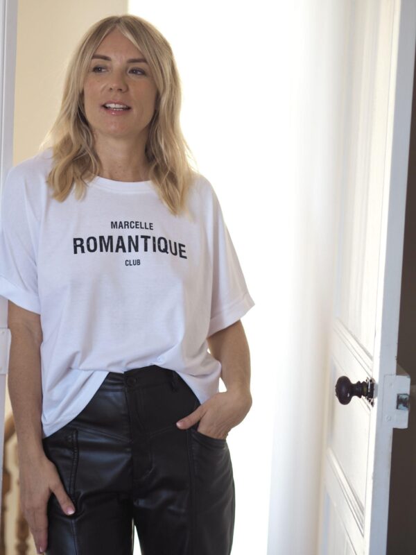 T-Shirt Very loose ROMANTIQUE CLUB White / Black