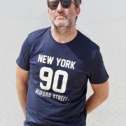 T-Shirt Mixte NEW YORK  Navy / Crème