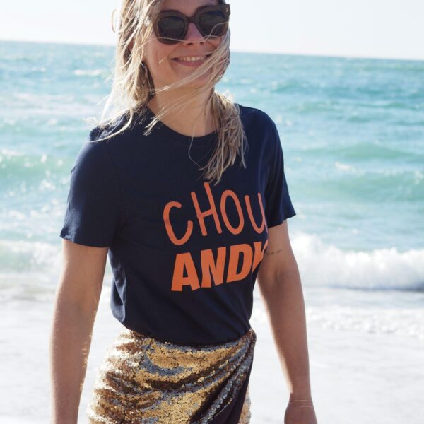 T-Shirt Mixte Chou ANDY Navy / Orange