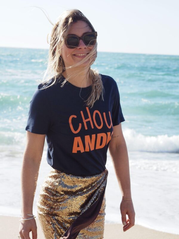 T-Shirt Mixte Chou ANDY Navy / Orange